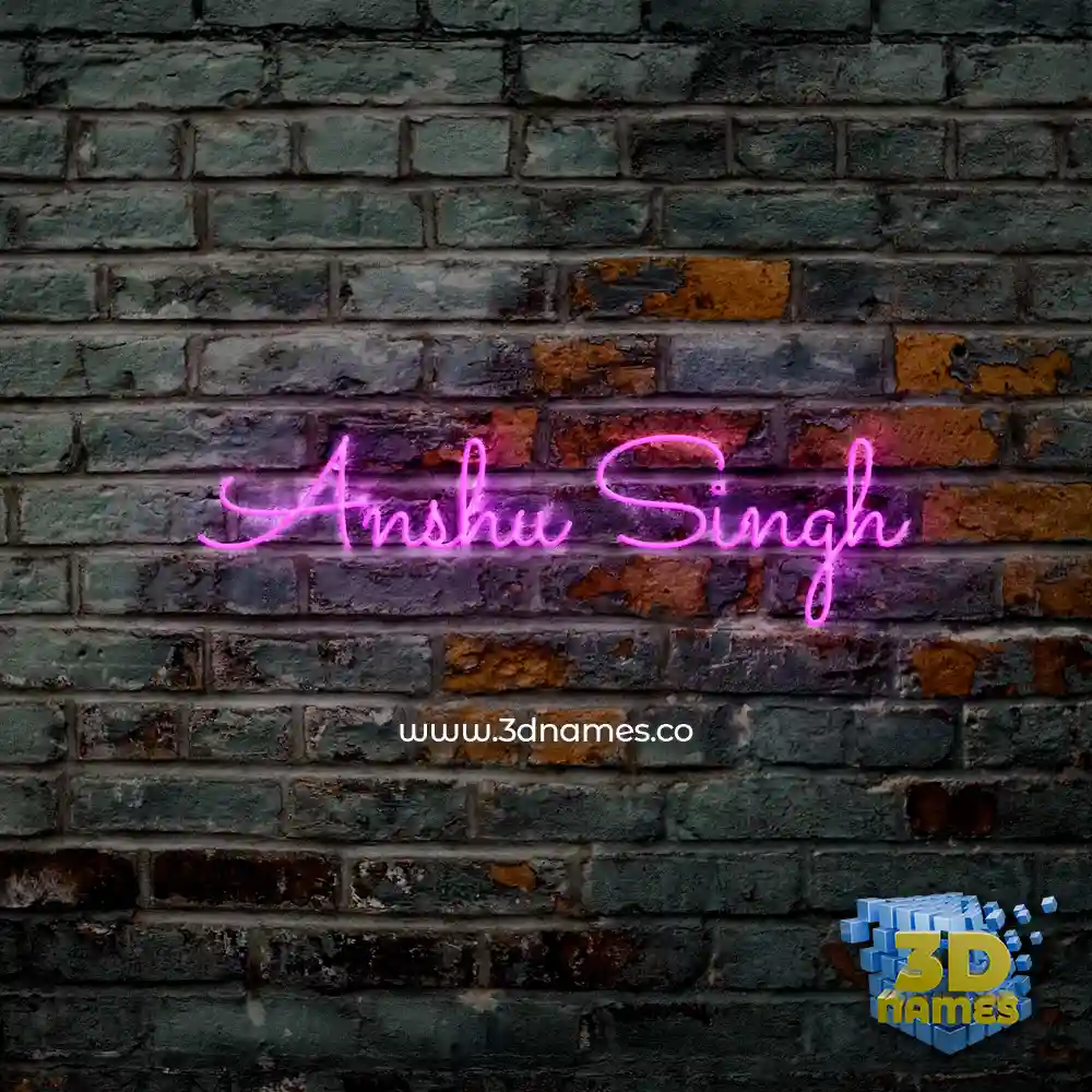 anshu singh in Pink Neon style - 3D name wallpaper