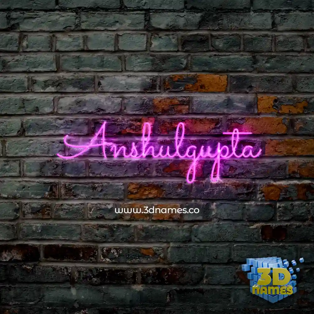 anshulgupta in Pink Neon style - 3D name wallpaper