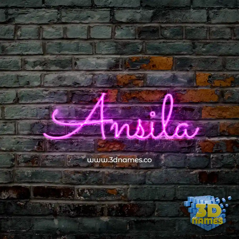 ansila in Pink Neon style - 3D name wallpaper