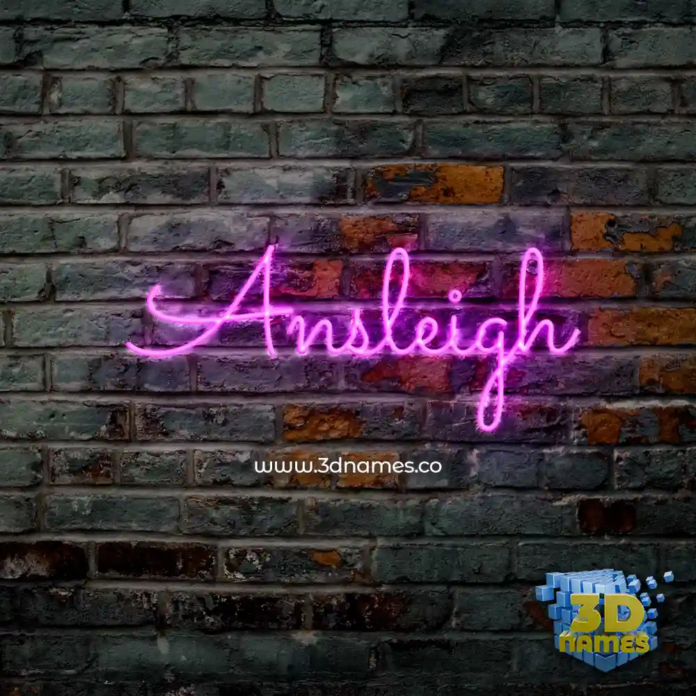 ansleigh in Pink Neon style - 3D name wallpaper
