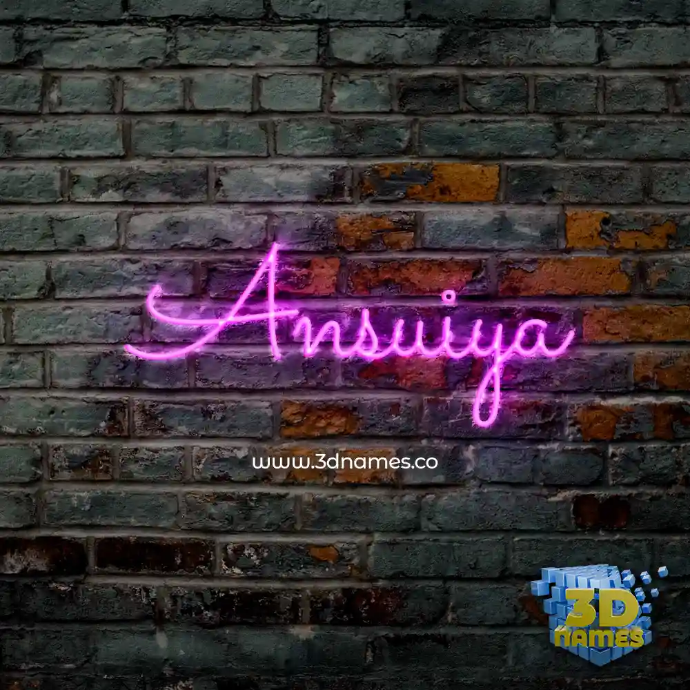 ansuiya in Pink Neon style - 3D name wallpaper