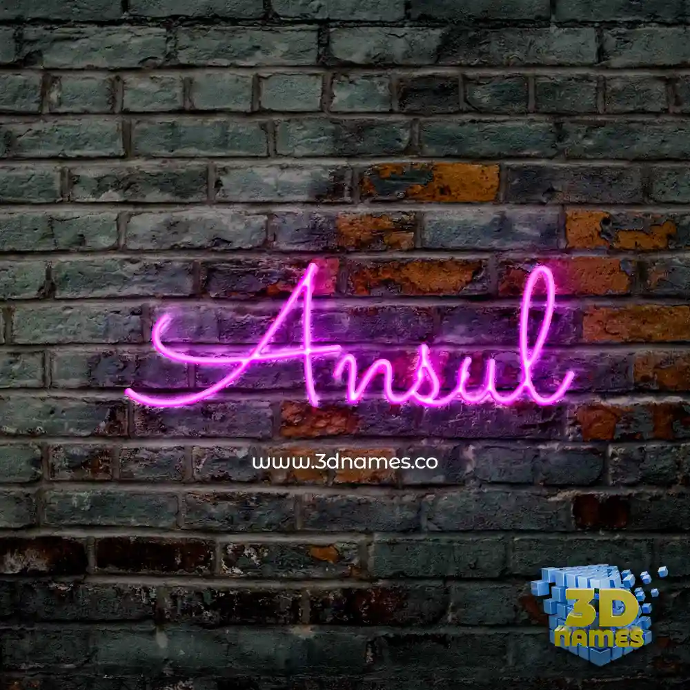 ansul in Pink Neon style - 3D name wallpaper