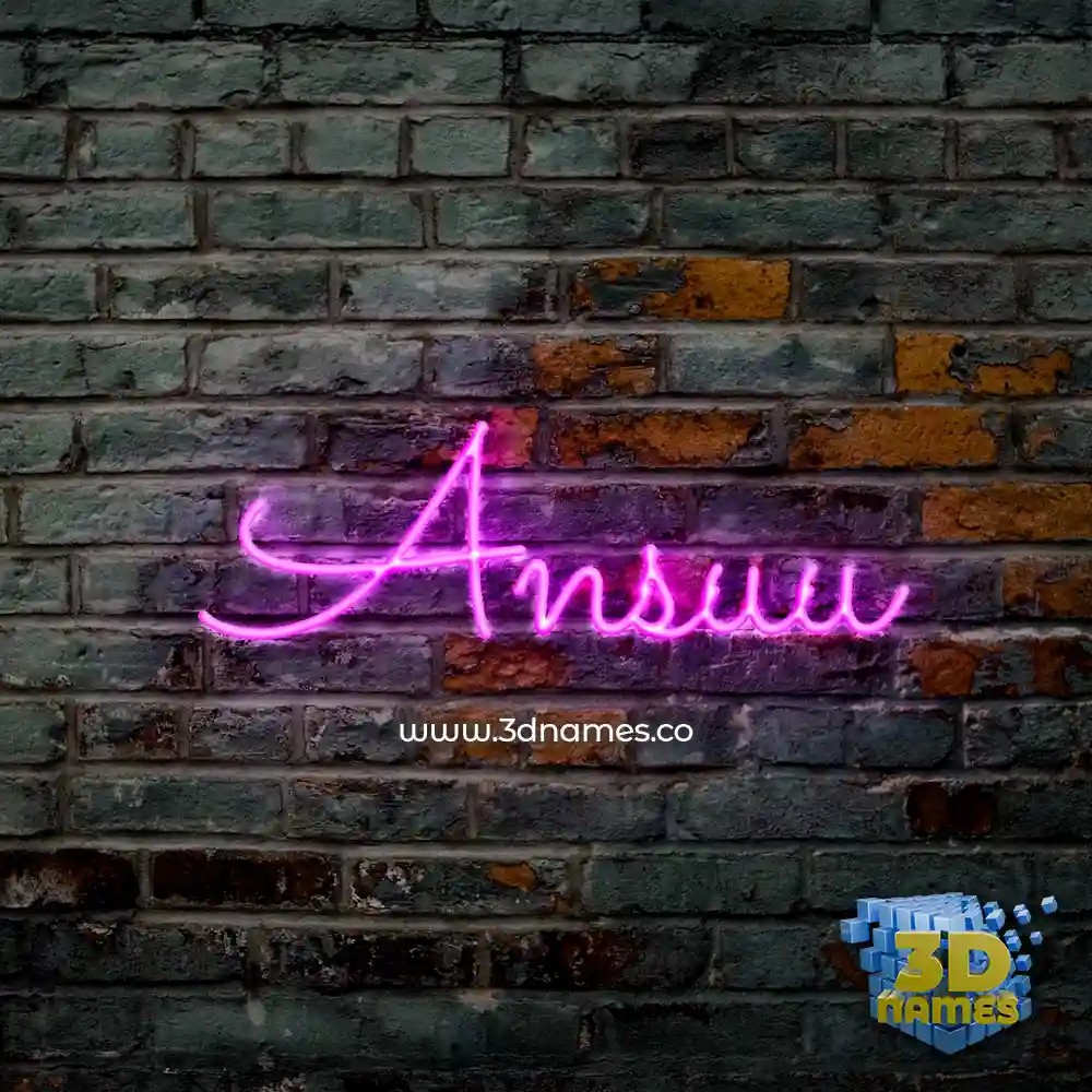 ansuu in Pink Neon style - 3D name wallpaper