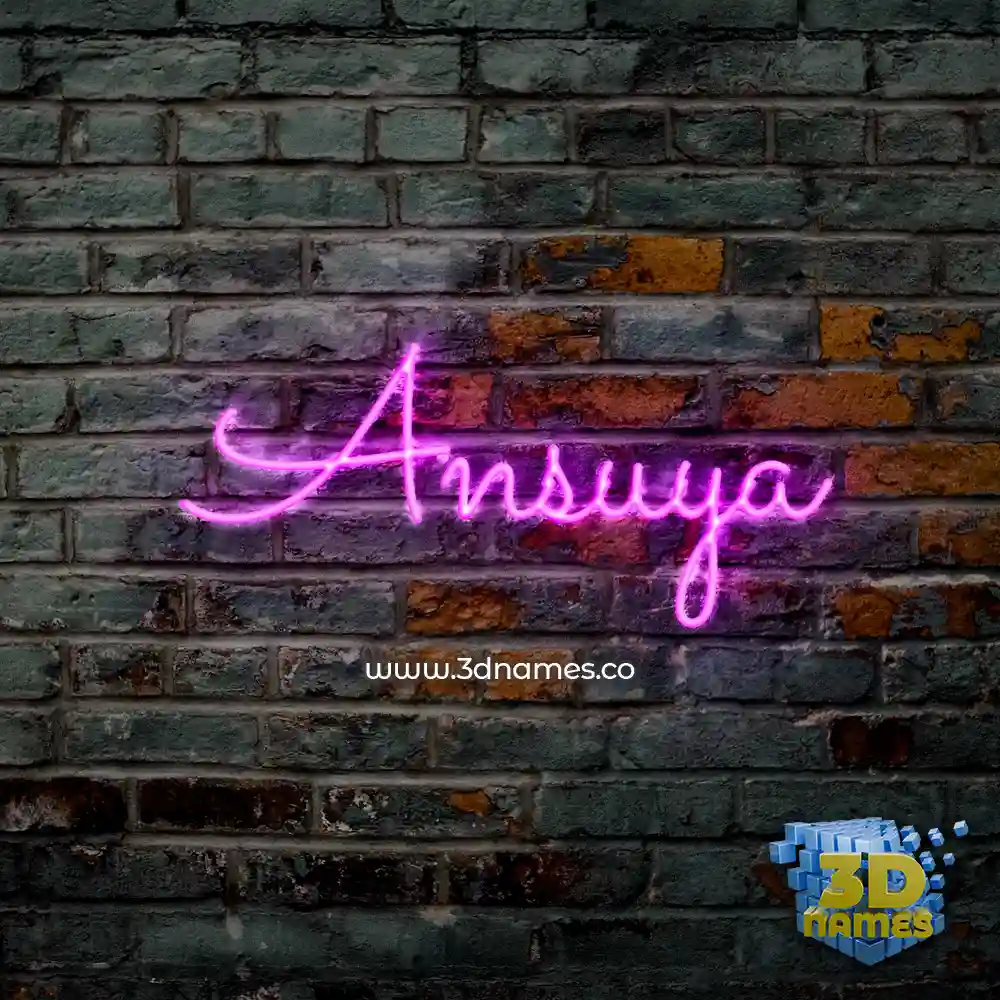 ansuya in Pink Neon style - 3D name wallpaper