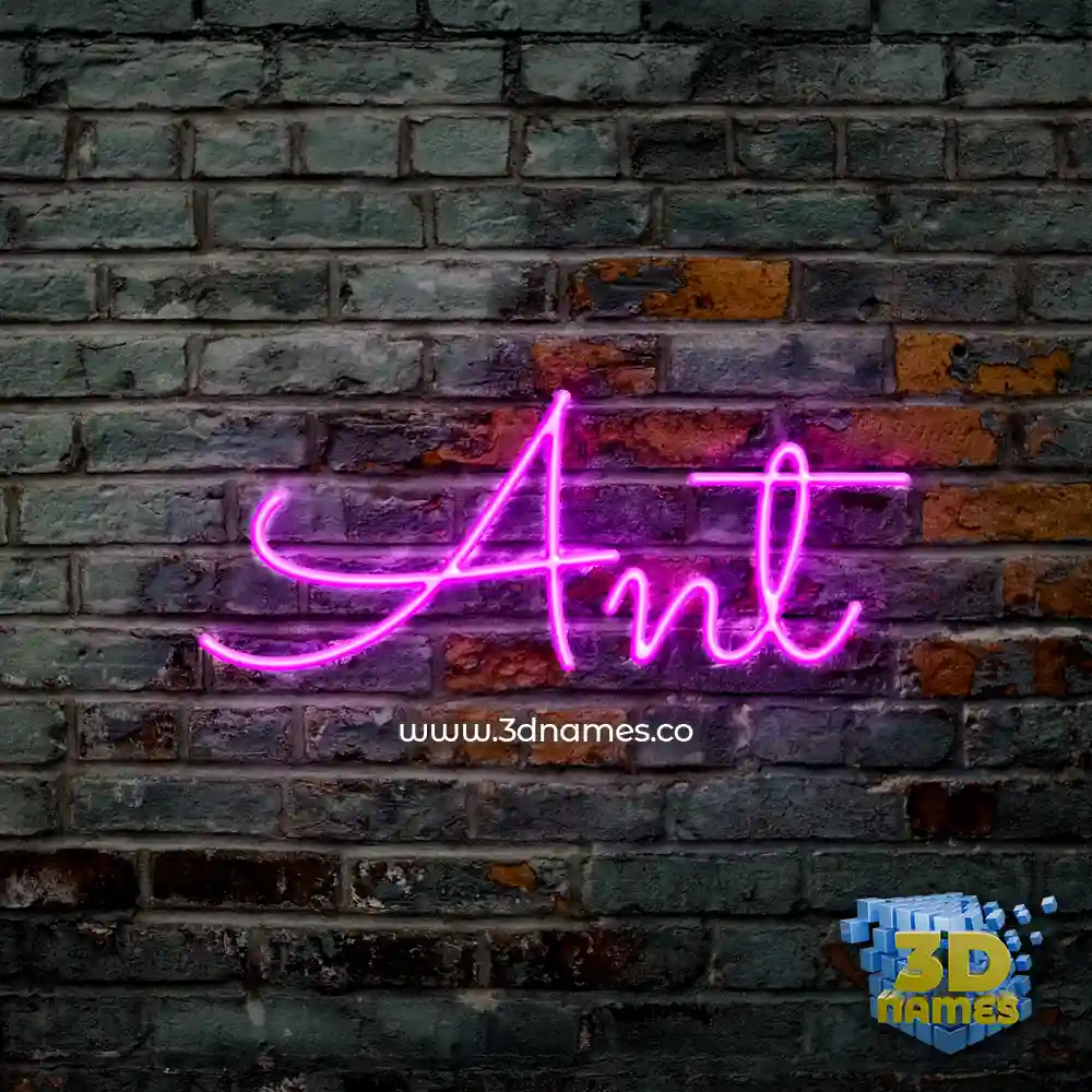 ant in Pink Neon style - 3D name wallpaper