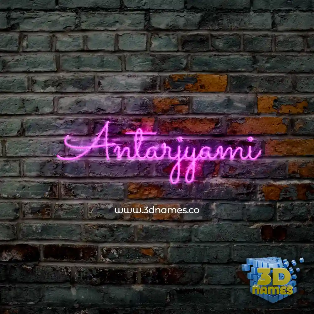 antarjyami in Pink Neon style - 3D name wallpaper