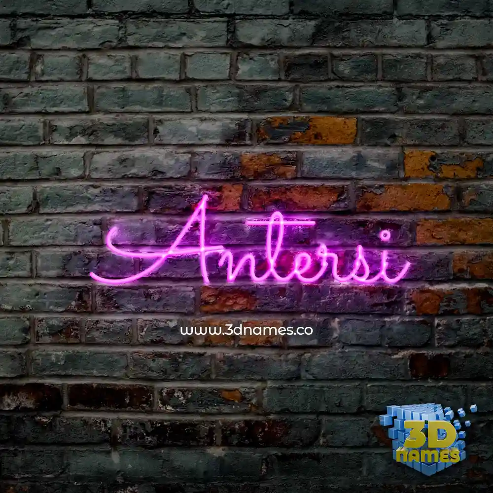 antersi in Pink Neon style - 3D name wallpaper