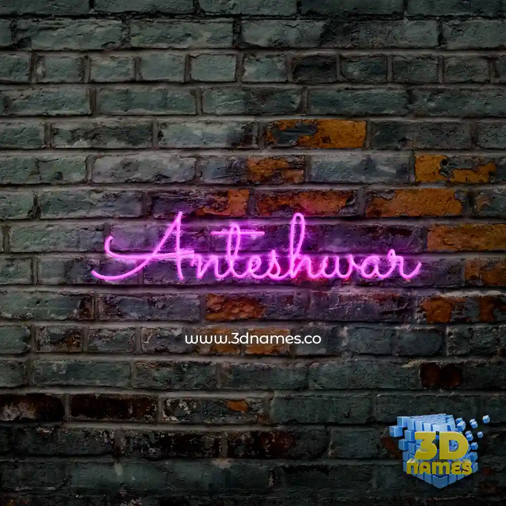anteshwar in Pink Neon style - 3D name wallpaper