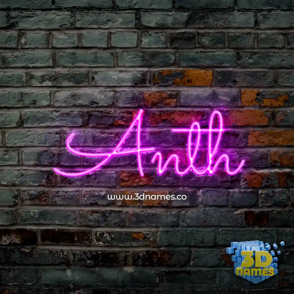 anth in Pink Neon style - 3D name wallpaper