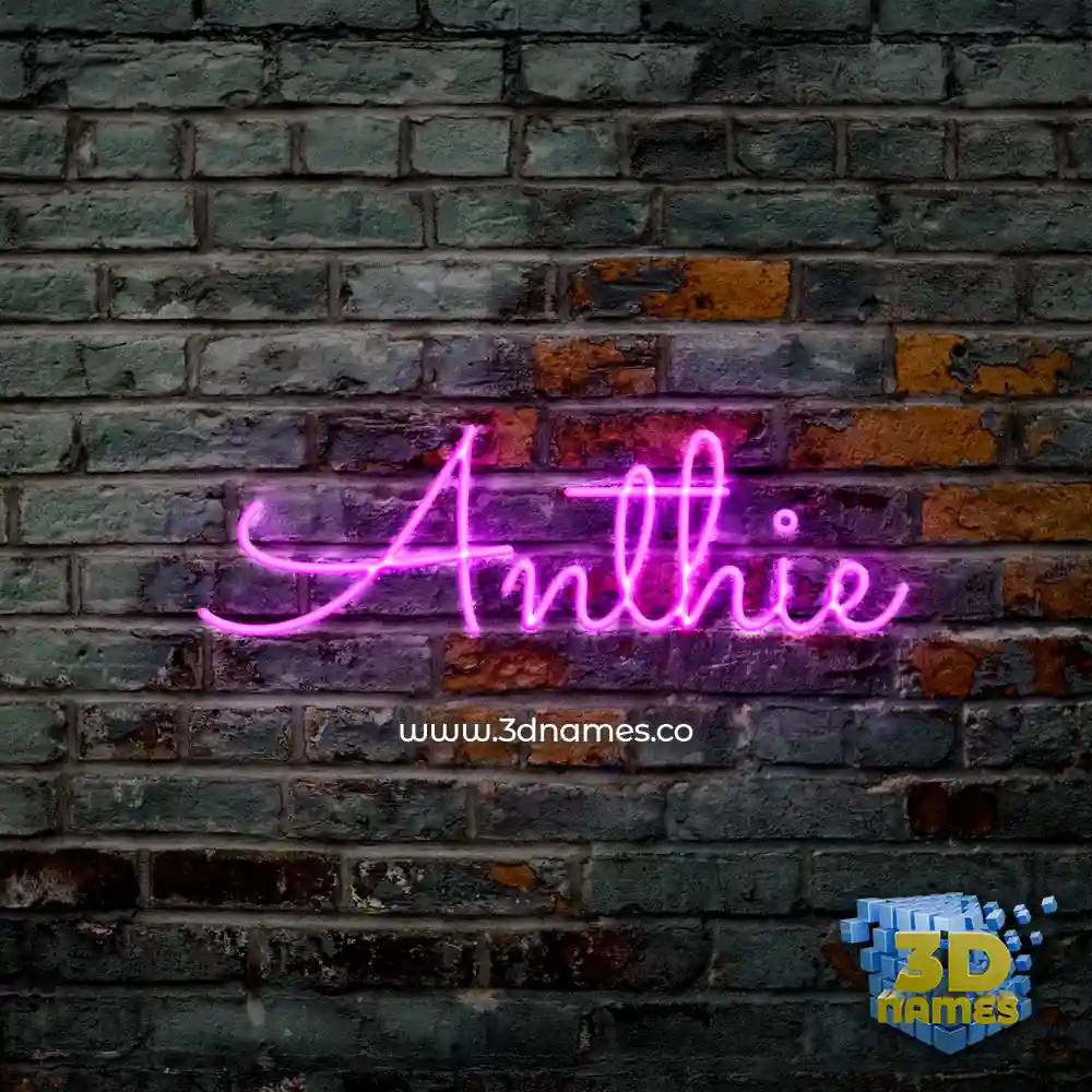 anthie in Pink Neon style - 3D name wallpaper