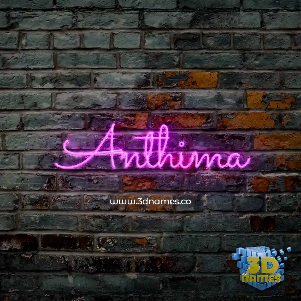 anthima in Pink Neon style - 3D name wallpaper