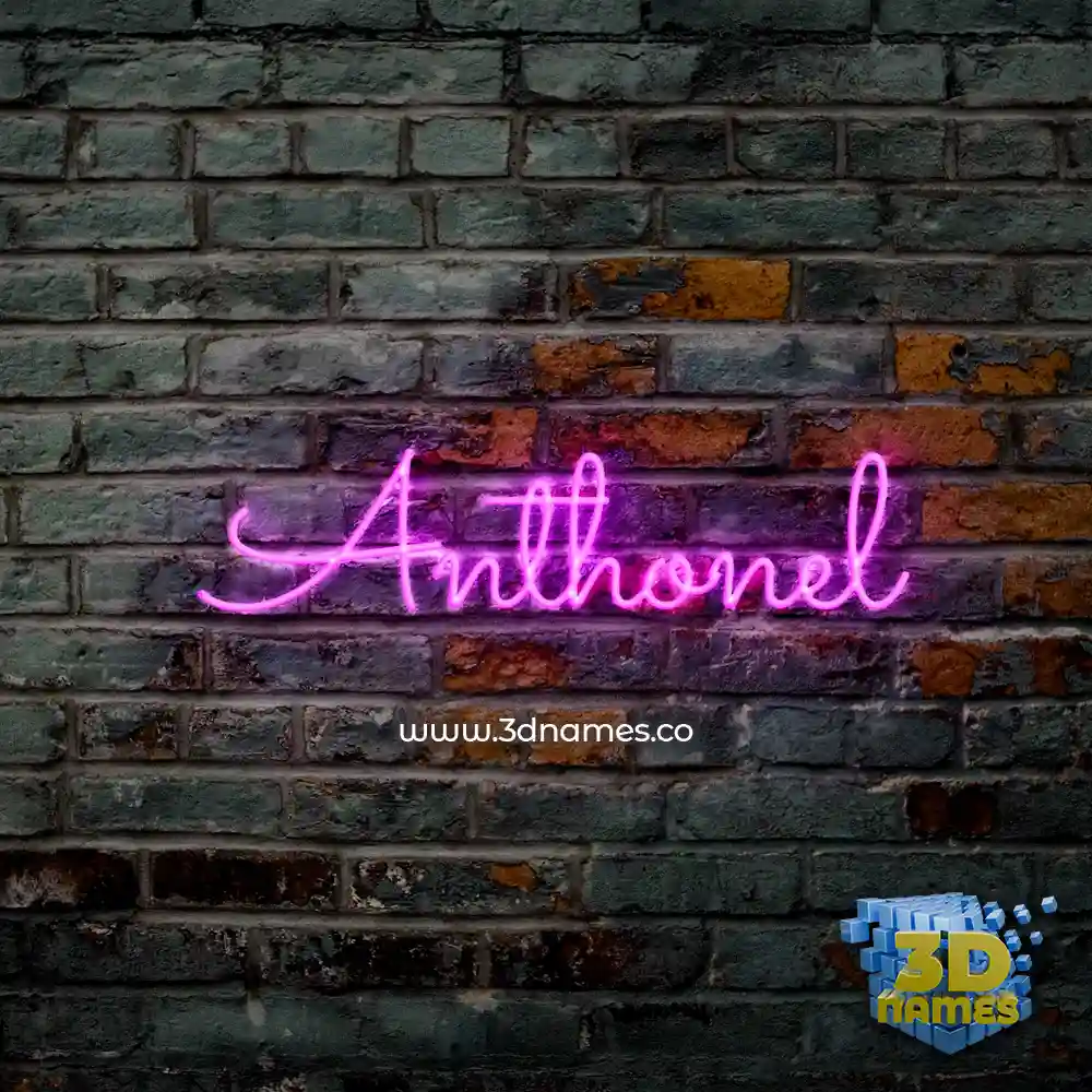 anthonel in Pink Neon style - 3D name wallpaper