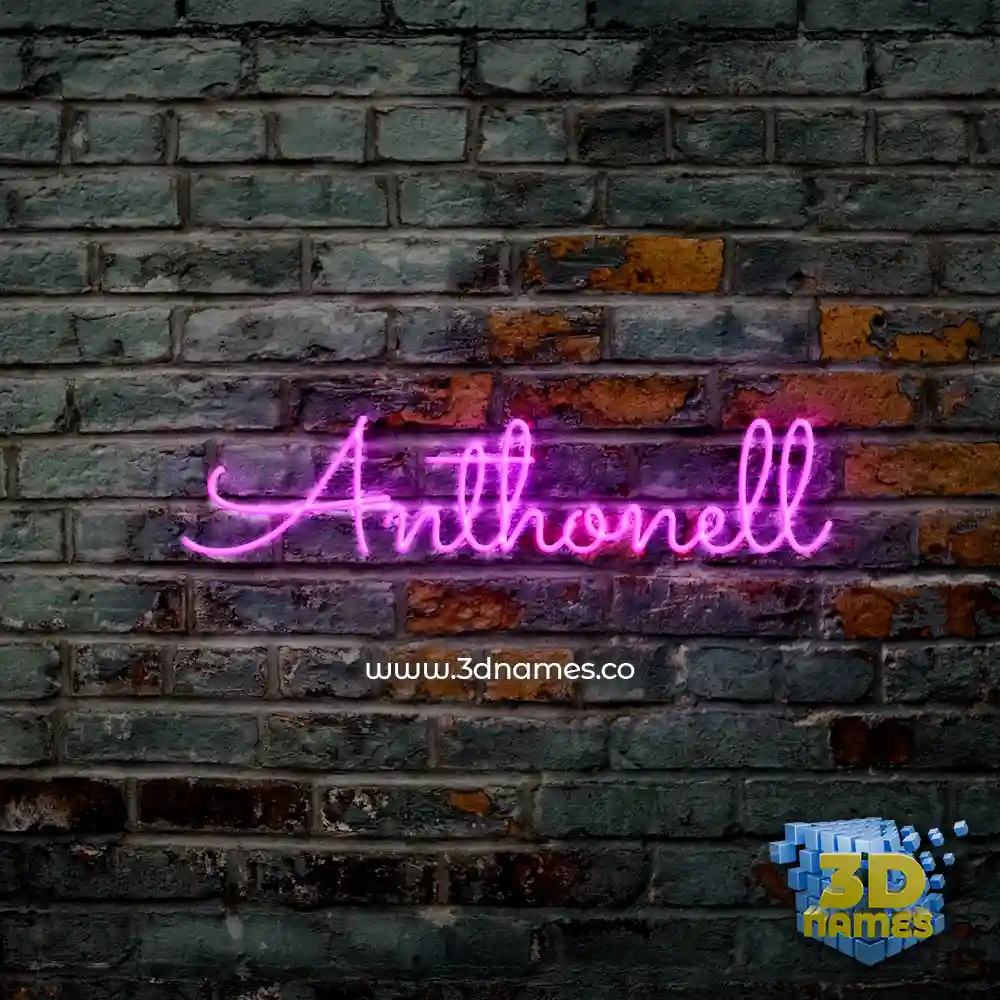 anthonell in Pink Neon style - 3D name wallpaper