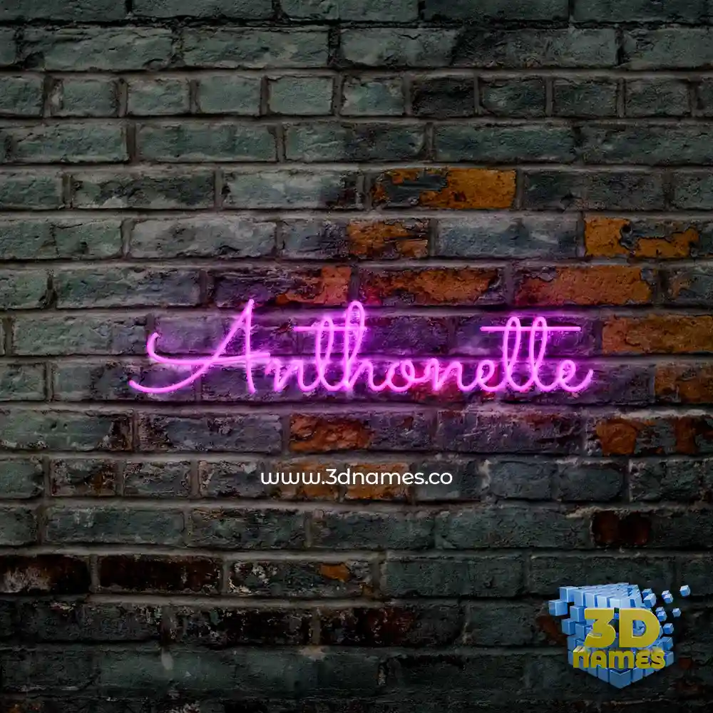 anthonette in Pink Neon style - 3D name wallpaper