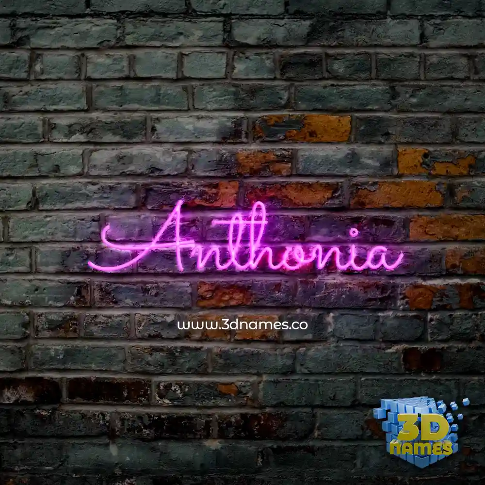 anthonia in Pink Neon style - 3D name wallpaper