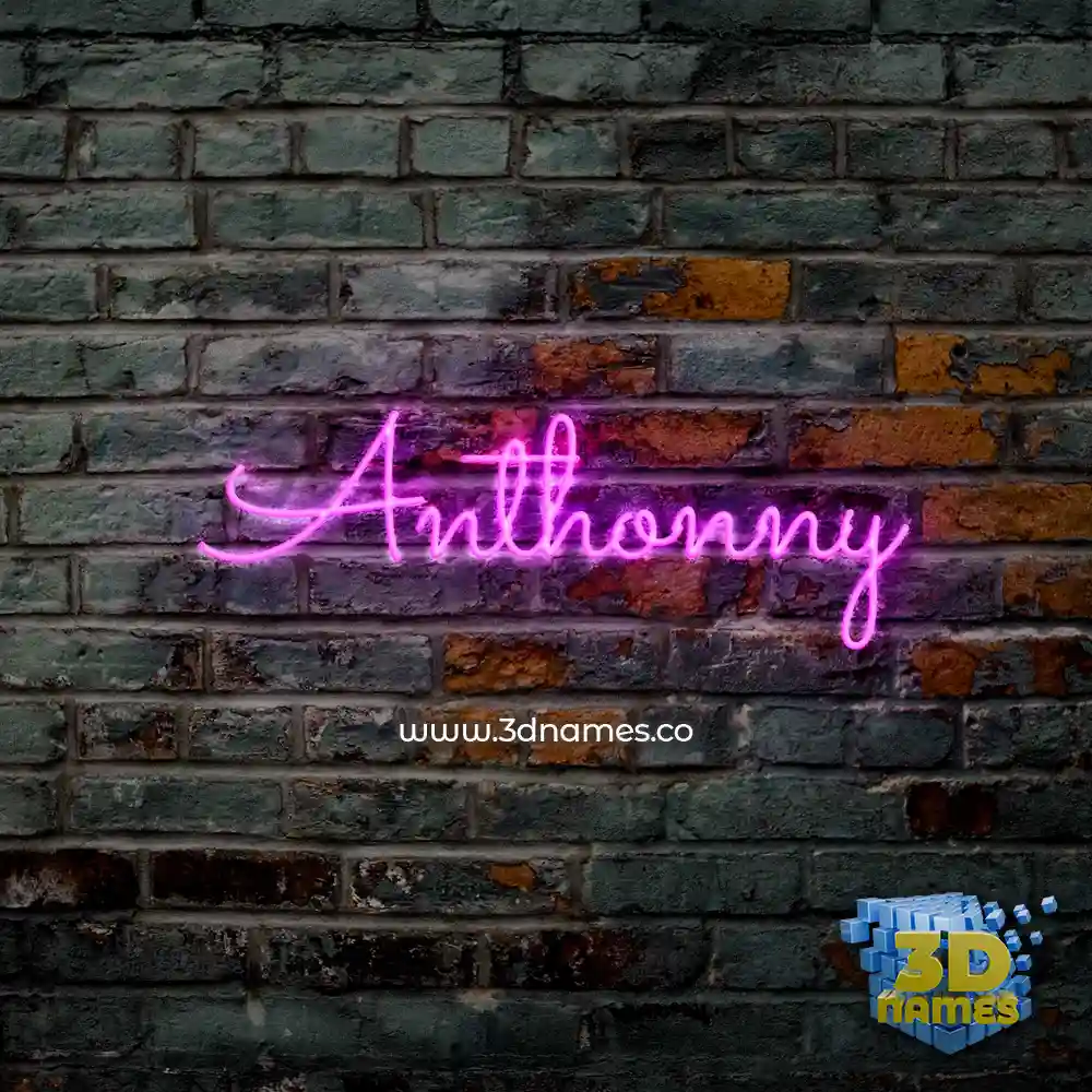 anthonny in Pink Neon style - 3D name wallpaper
