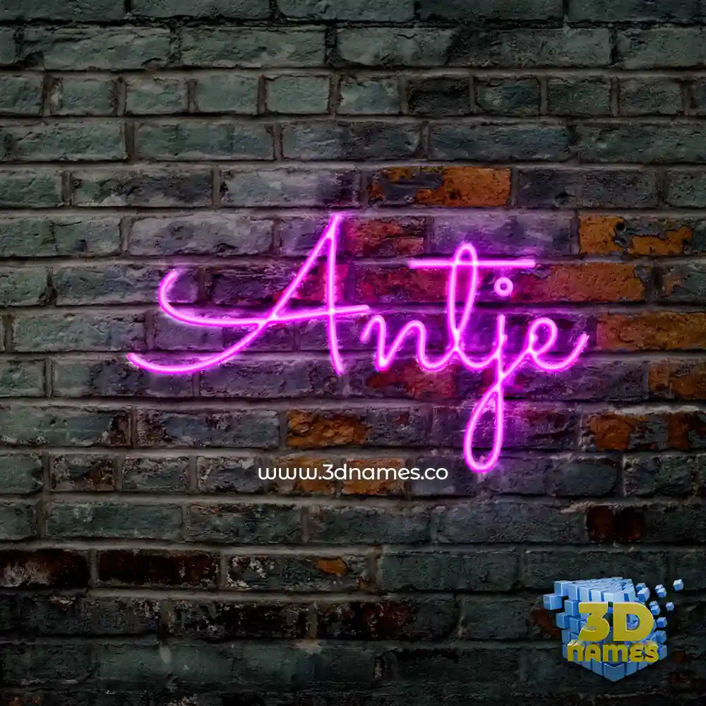 antje in Pink Neon style - 3D name wallpaper
