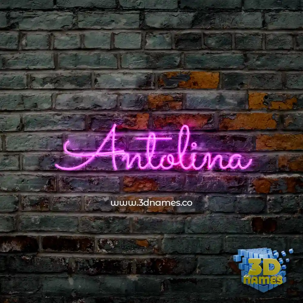 antolina in Pink Neon style - 3D name wallpaper