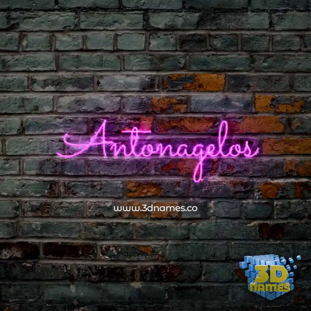 antonagelos in Pink Neon style - 3D name wallpaper