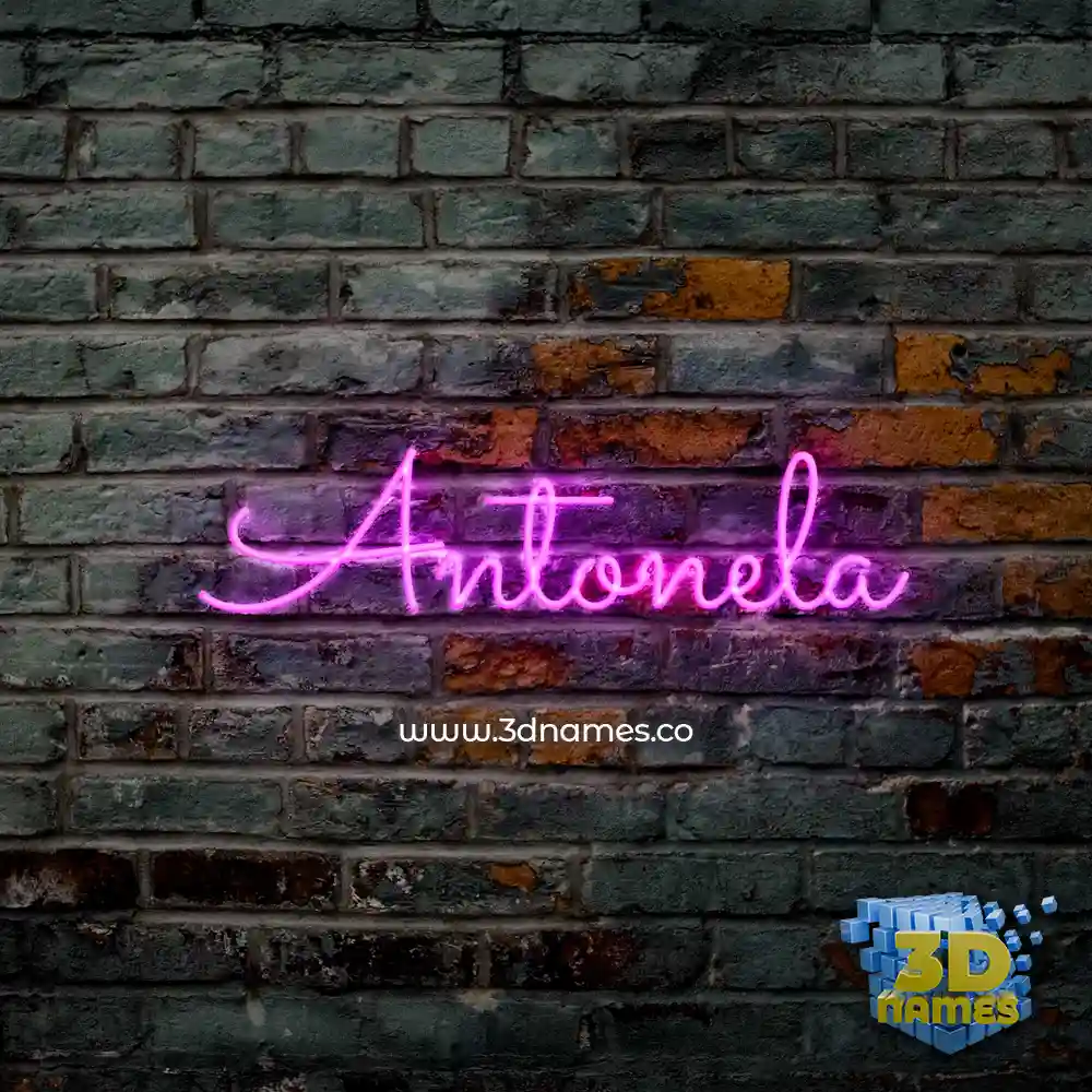 antonela in Pink Neon style - 3D name wallpaper