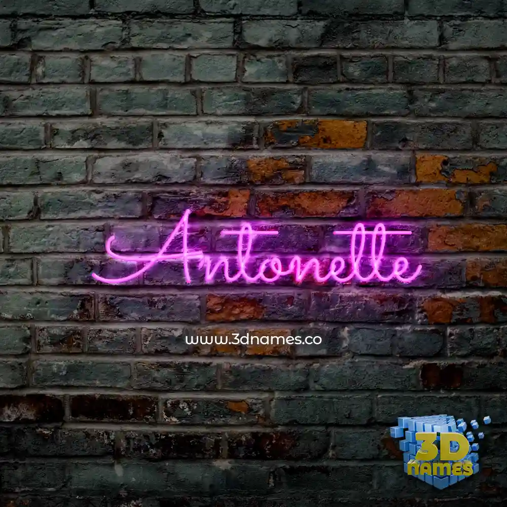 antonette in Pink Neon style - 3D name wallpaper