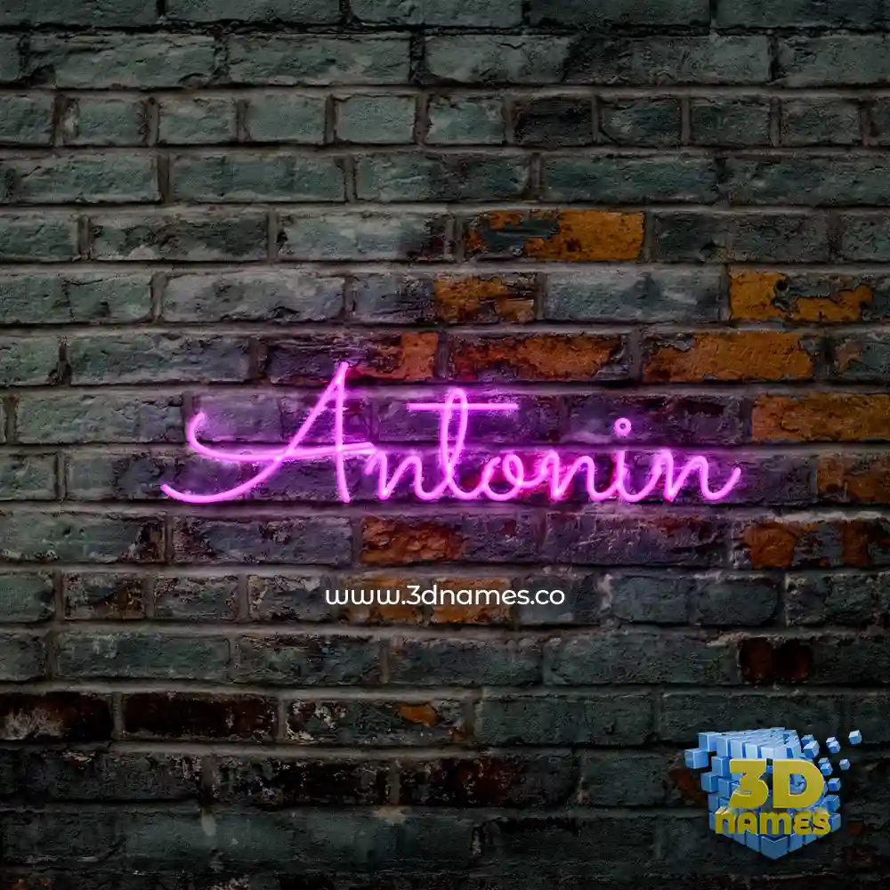 antonin in Pink Neon style - 3D name wallpaper