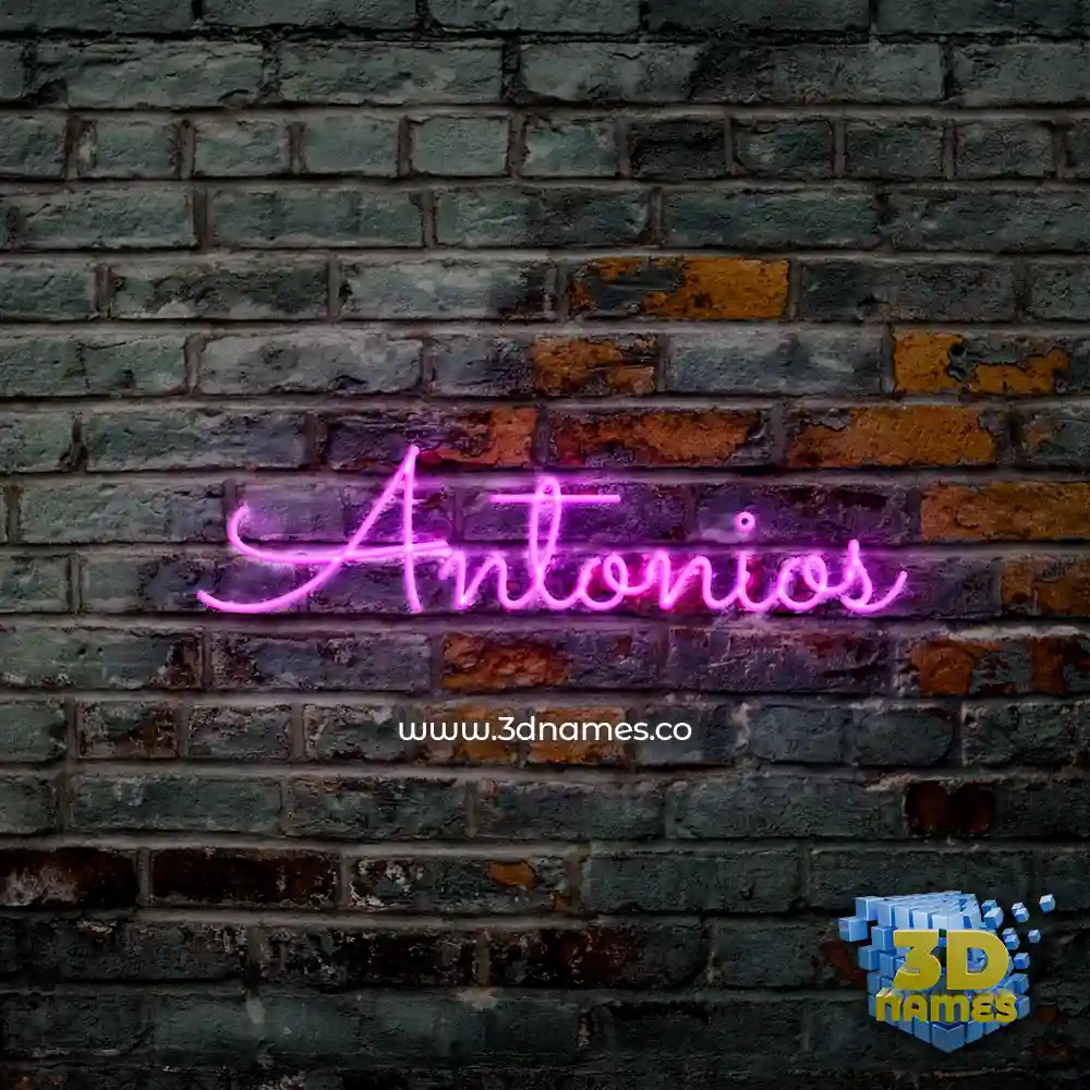 antonios in Pink Neon style - 3D name wallpaper