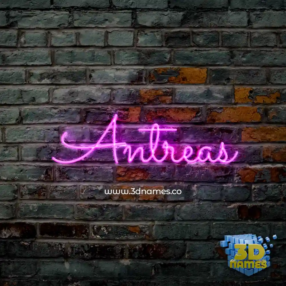 antreas in Pink Neon style - 3D name wallpaper