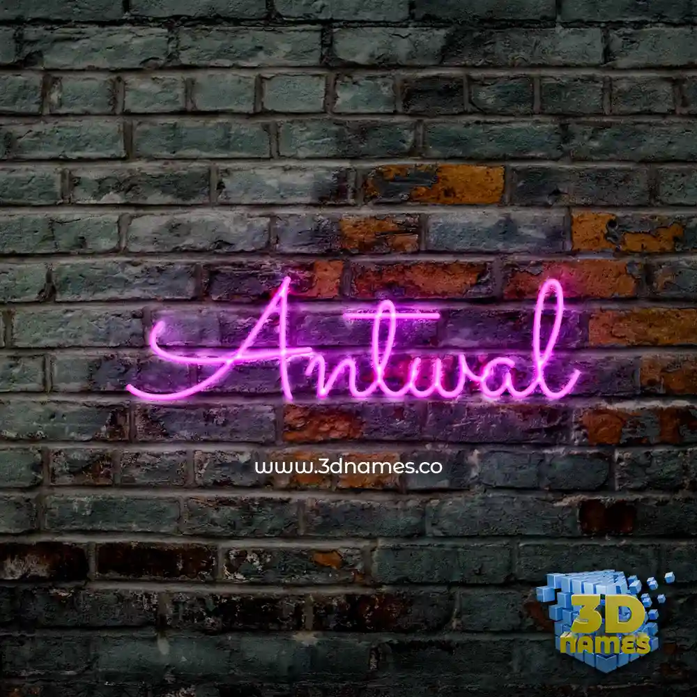 antwal in Pink Neon style - 3D name wallpaper
