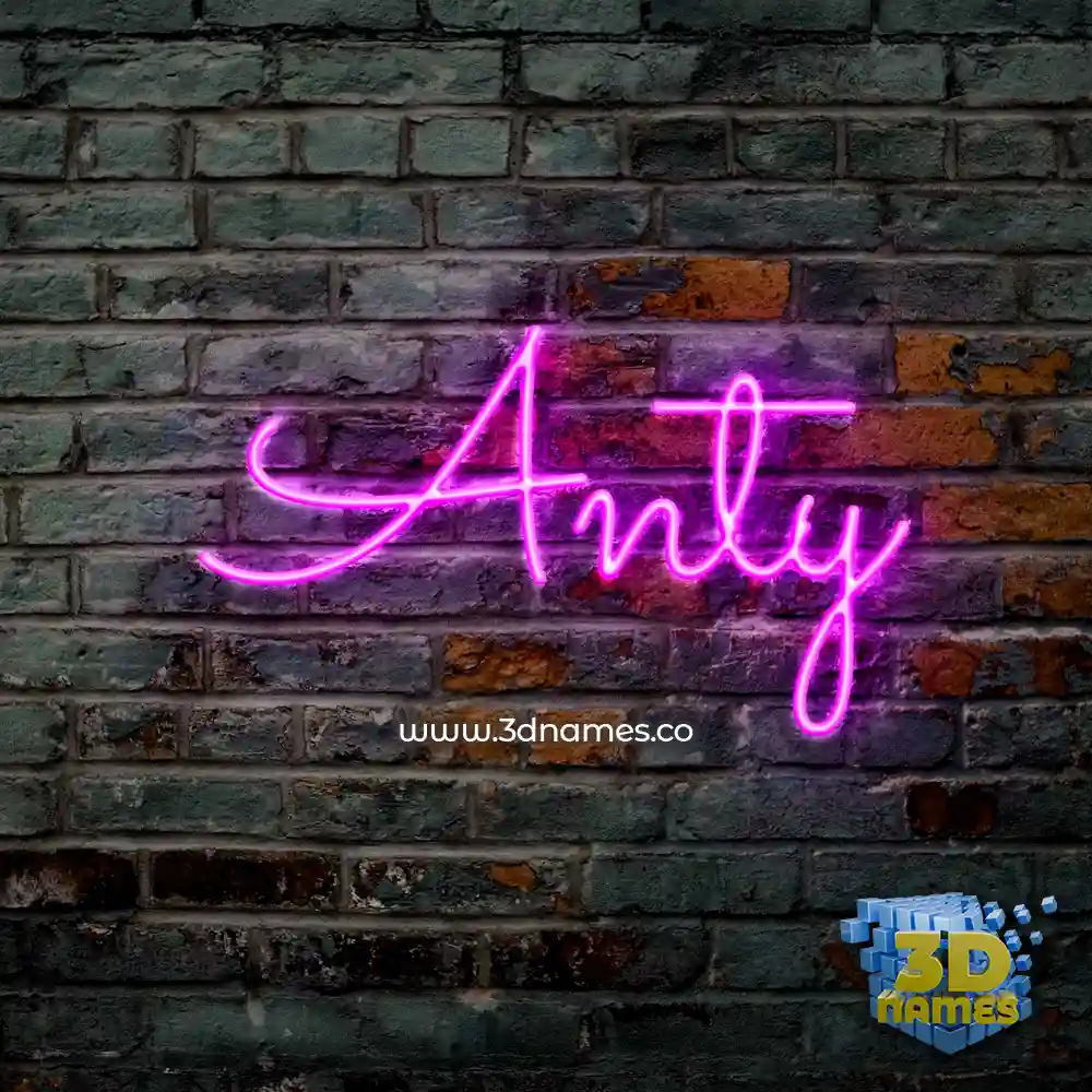 anty in Pink Neon style - 3D name wallpaper