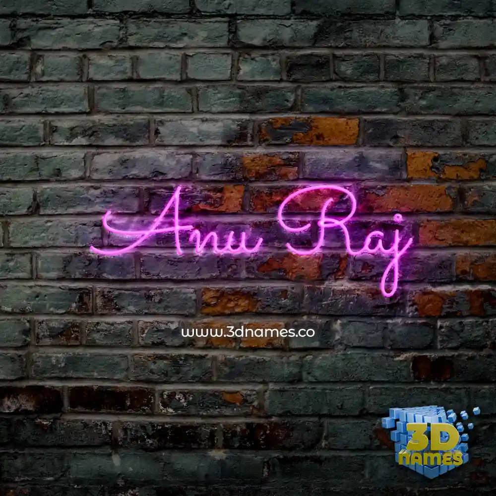 anu raj in Pink Neon style - 3D name wallpaper