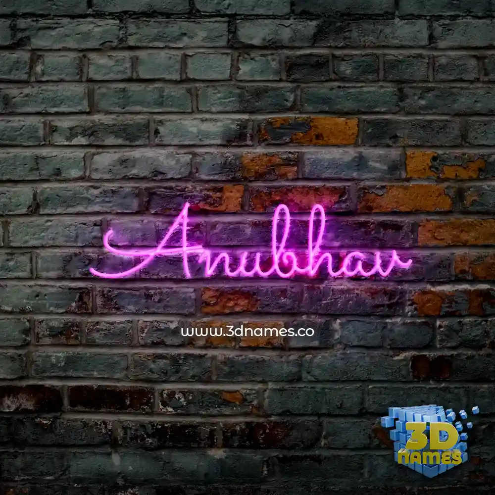 anubhav in Pink Neon style - 3D name wallpaper
