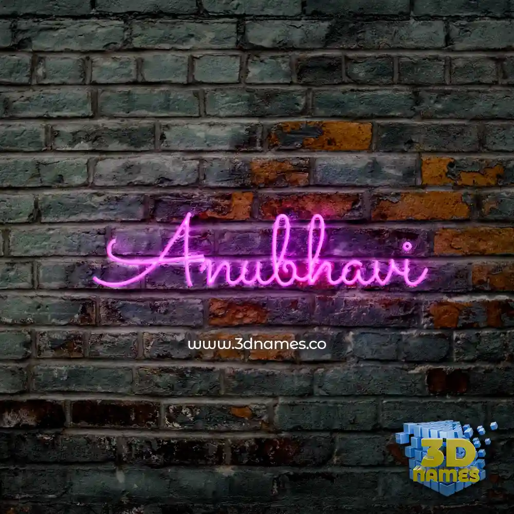 anubhavi in Pink Neon style - 3D name wallpaper
