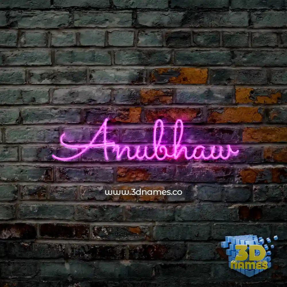 anubhaw in Pink Neon style - 3D name wallpaper