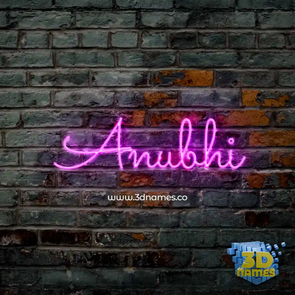 anubhi in Pink Neon style - 3D name wallpaper