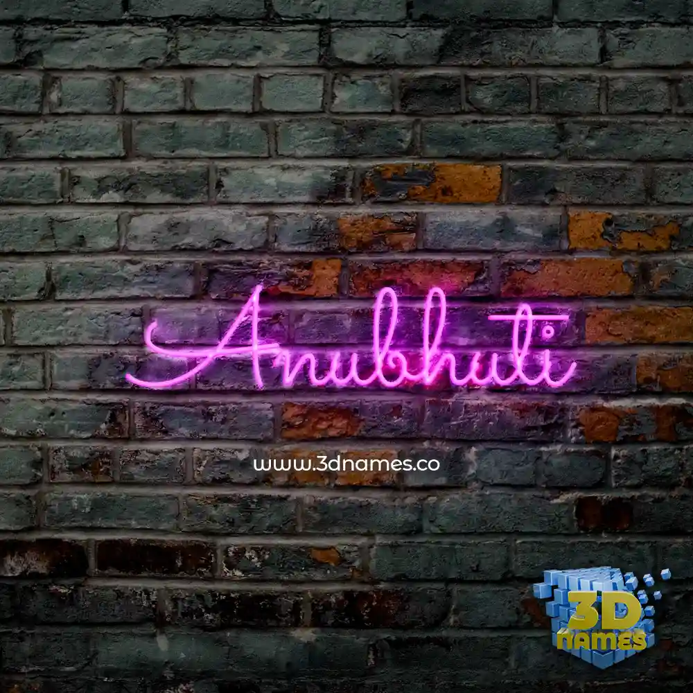 anubhuti in Pink Neon style - 3D name wallpaper