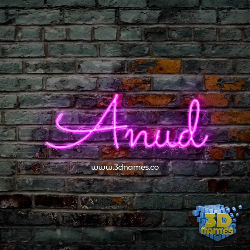 anud in Pink Neon style - 3D name wallpaper