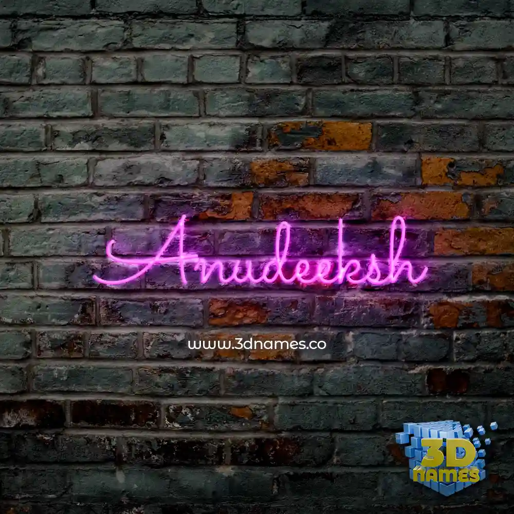 anudeeksh in Pink Neon style - 3D name wallpaper