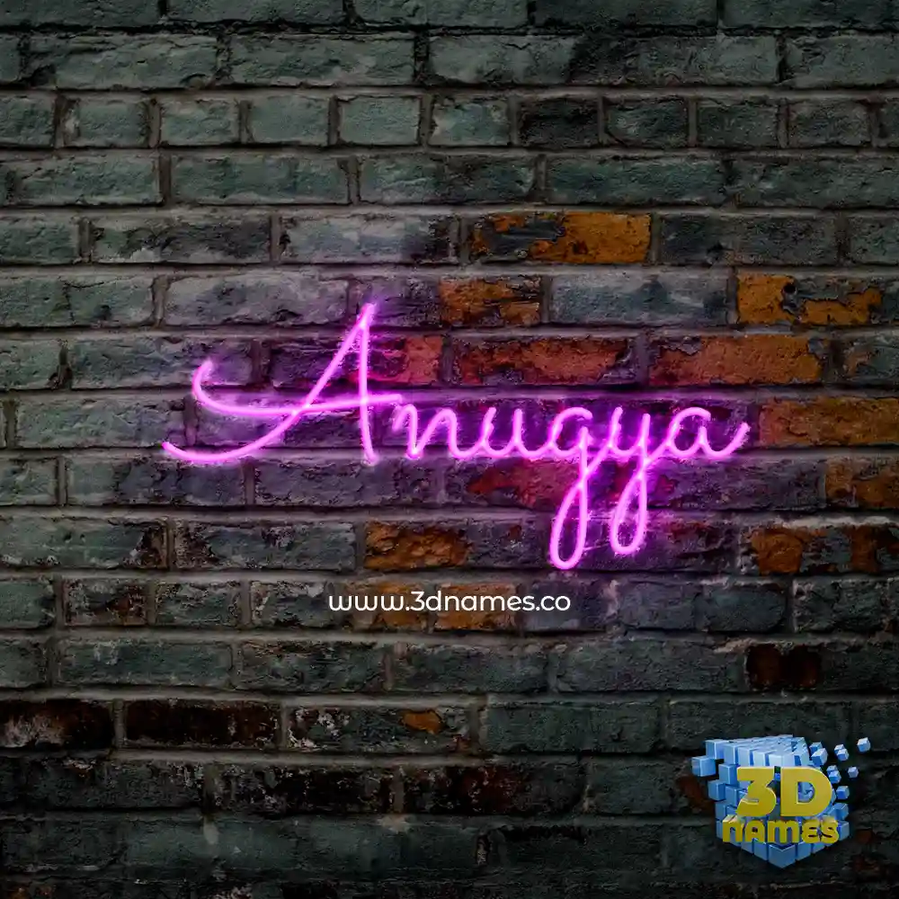 anugya in Pink Neon style - 3D name wallpaper