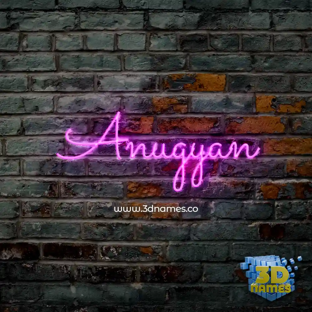 anugyan in Pink Neon style - 3D name wallpaper