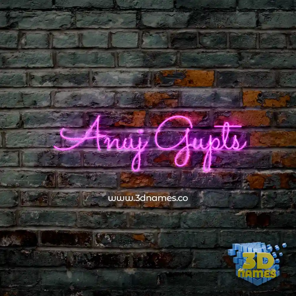 anuj gupts in Pink Neon style - 3D name wallpaper