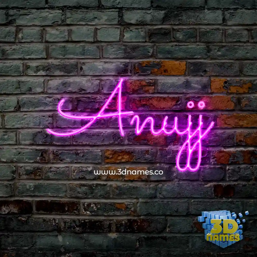 anujj in Pink Neon style - 3D name wallpaper