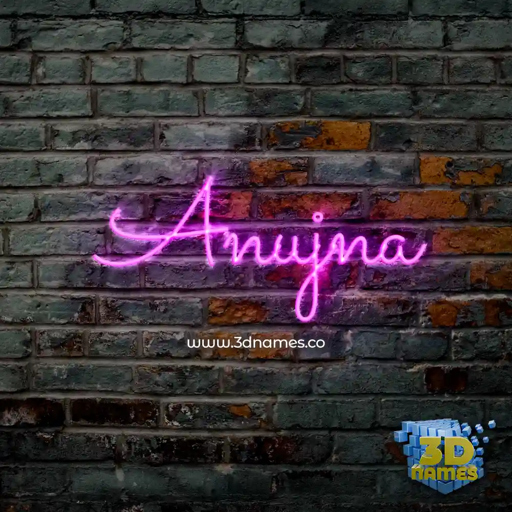 anujna in Pink Neon style - 3D name wallpaper