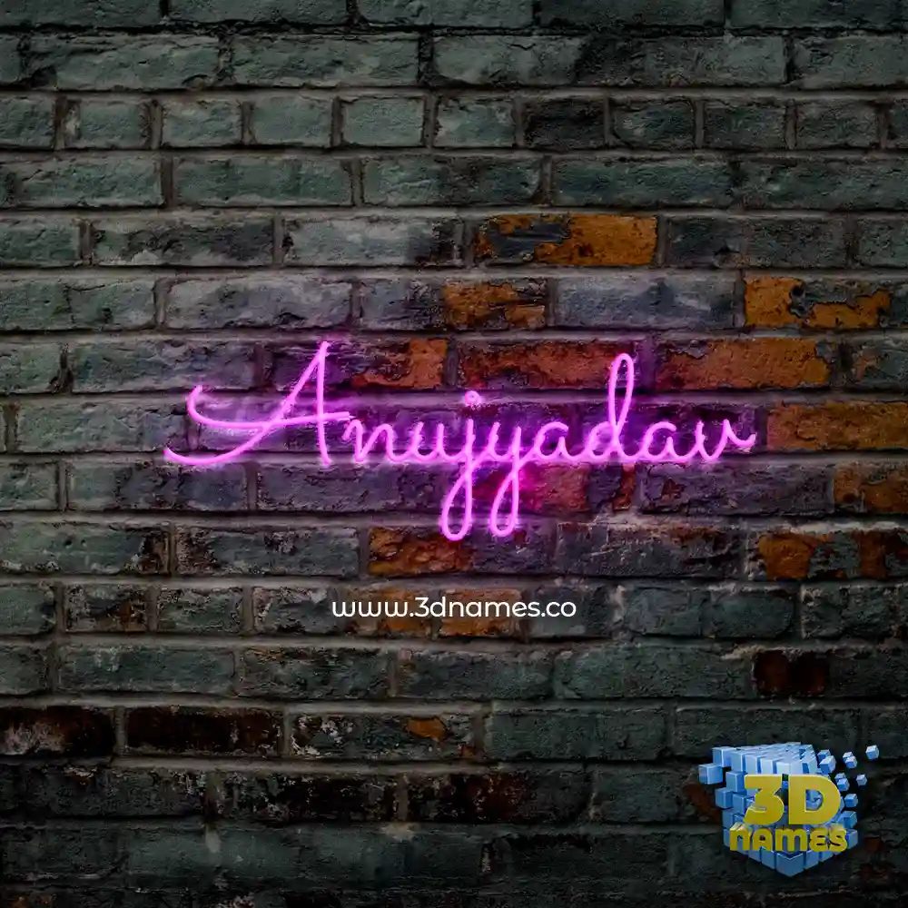 anujyadav in Pink Neon style - 3D name wallpaper