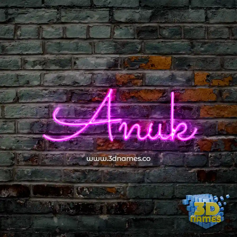 anuk in Pink Neon style - 3D name wallpaper