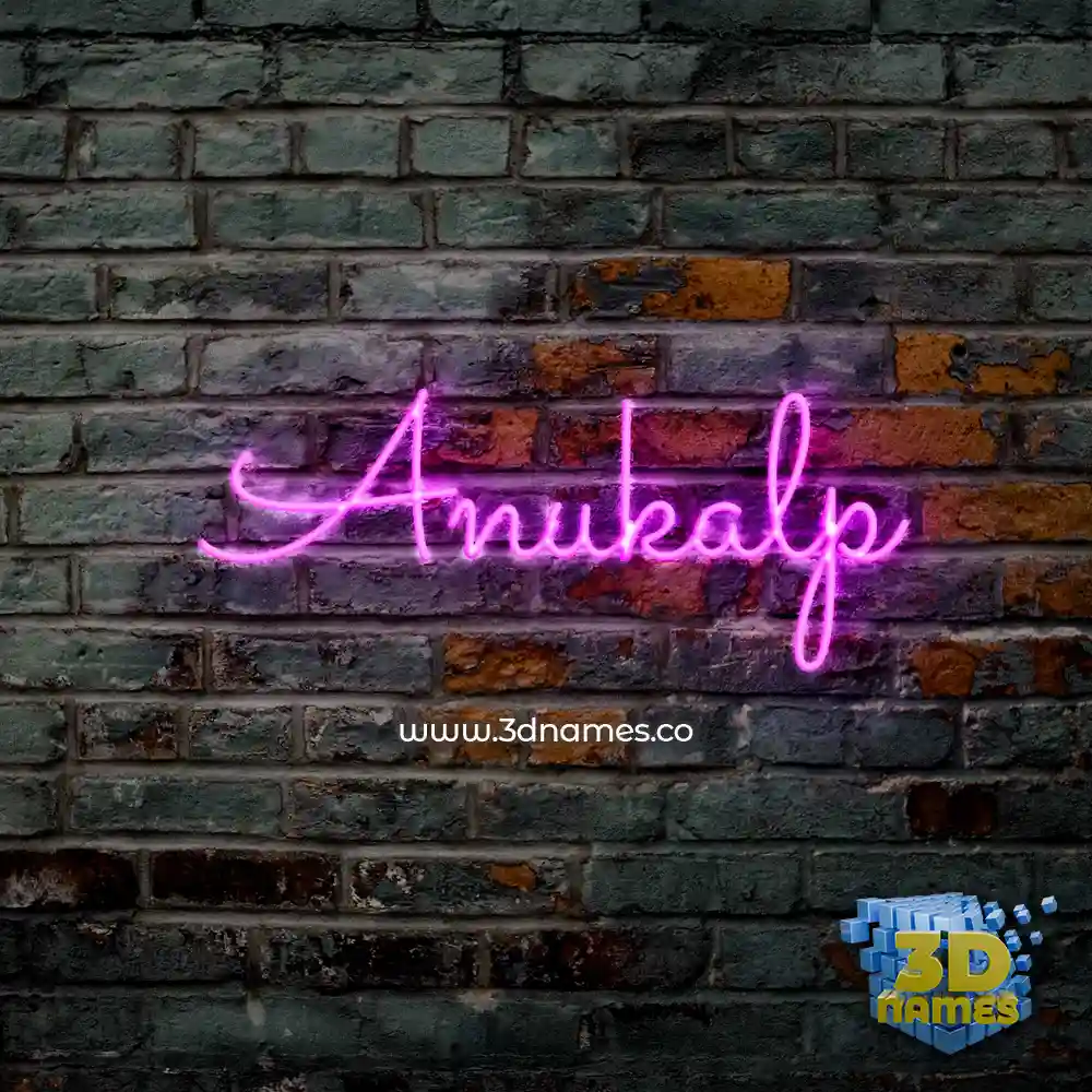 anukalp in Pink Neon style - 3D name wallpaper