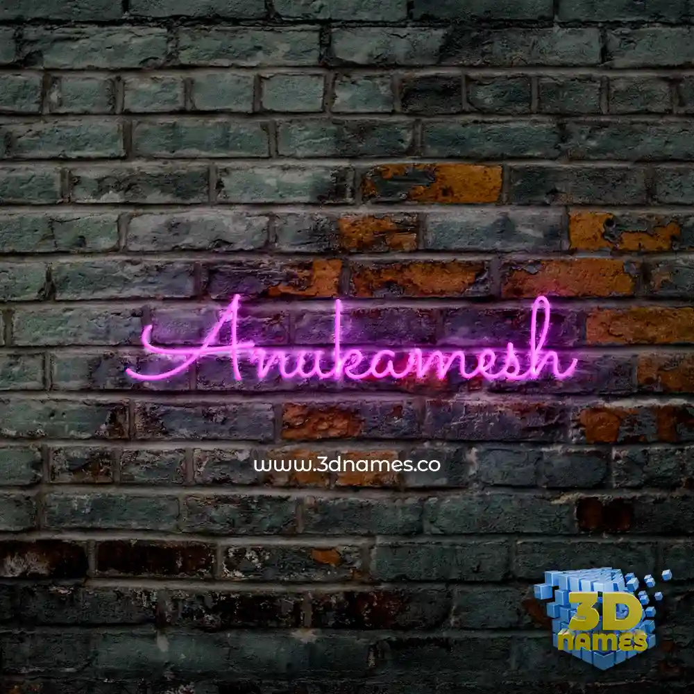 anukamesh in Pink Neon style - 3D name wallpaper