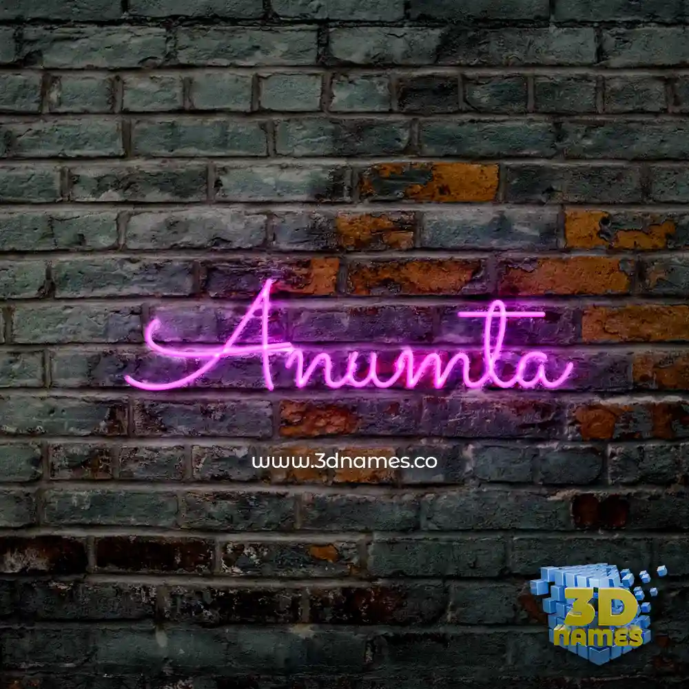 anumta in Pink Neon style - 3D name wallpaper