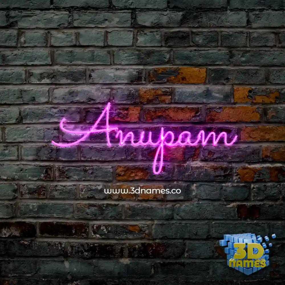 anupam in Pink Neon style - 3D name wallpaper