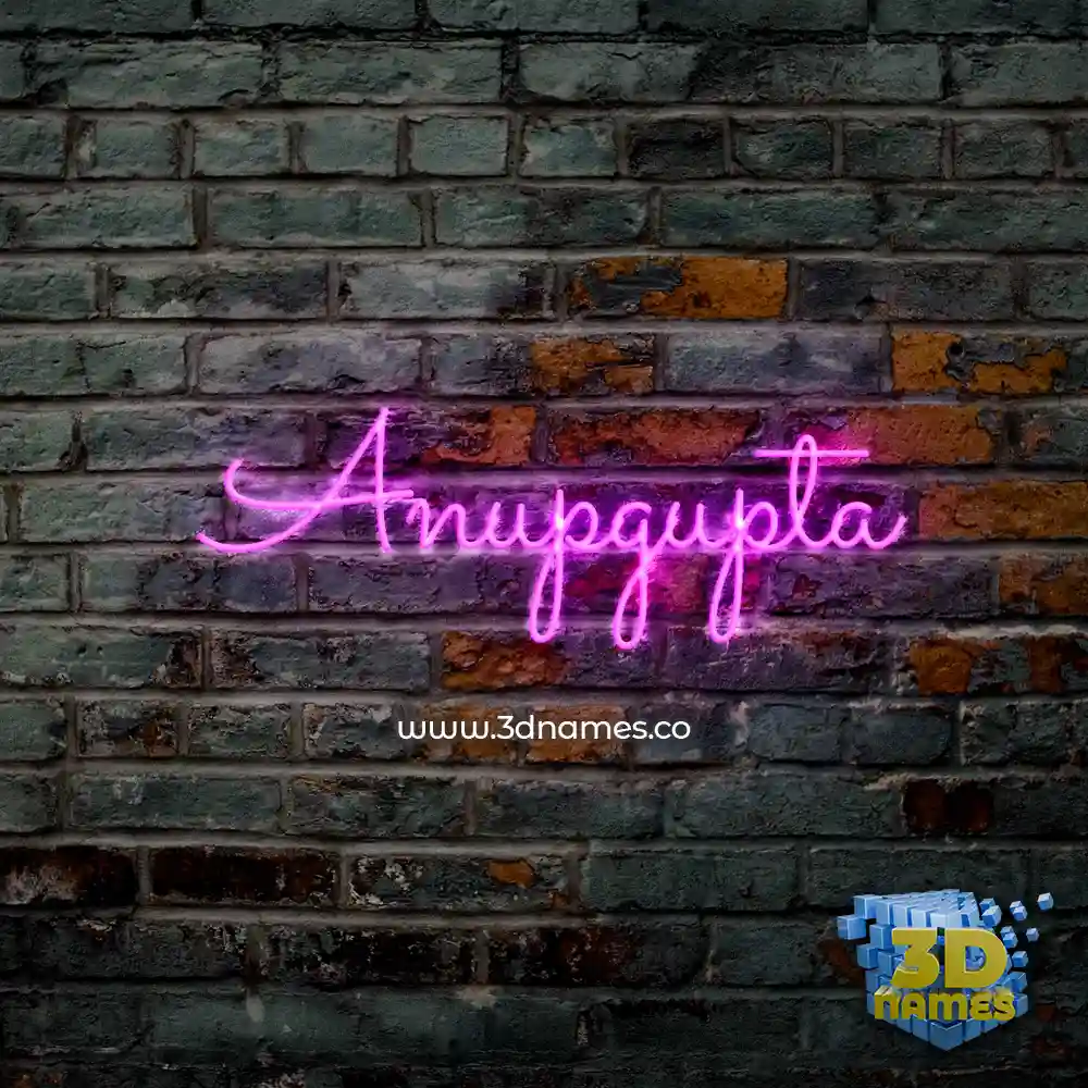 anupgupta in Pink Neon style - 3D name wallpaper